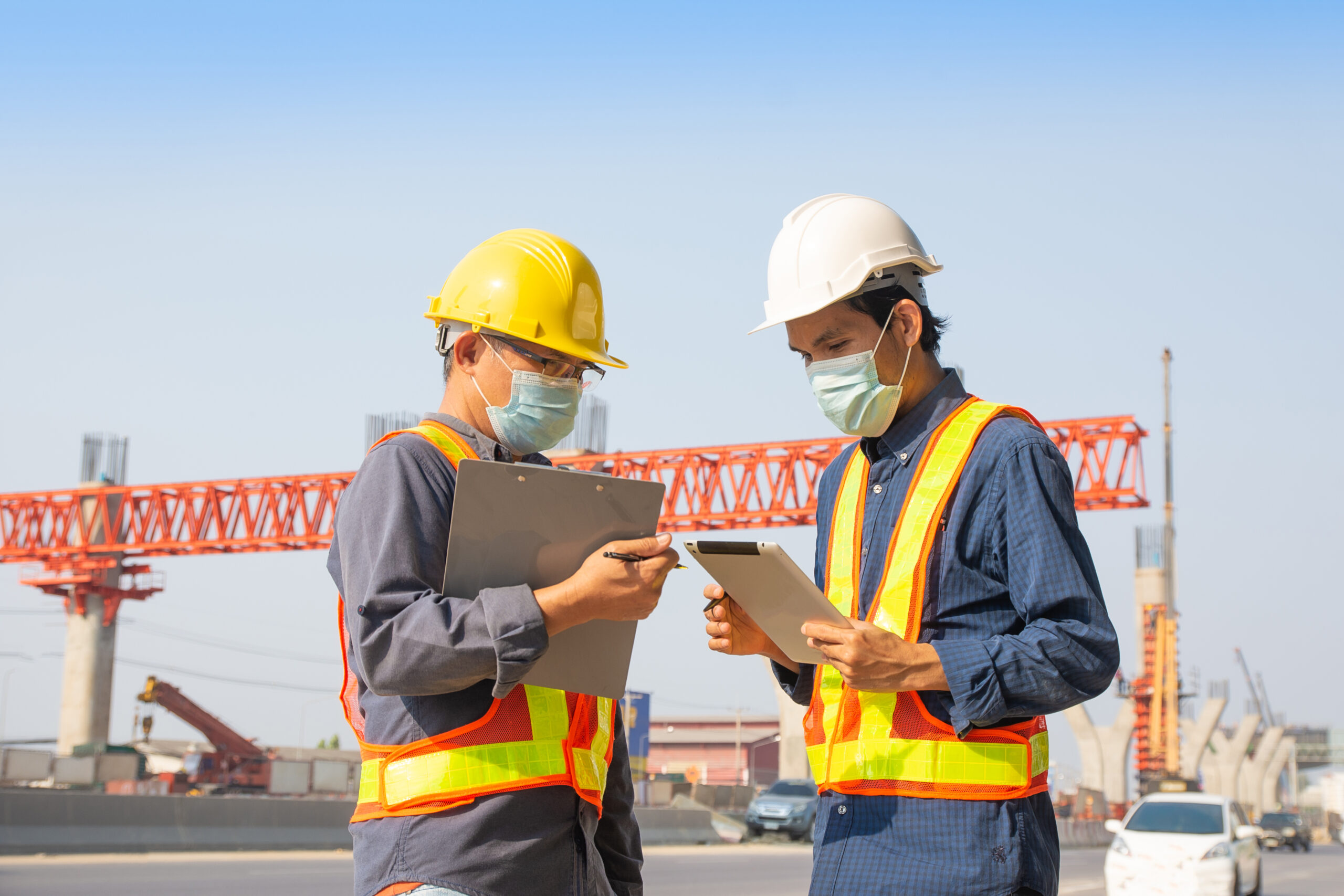 civil engineering inspectors inspecting a site